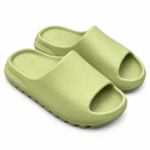 Yeezy Ys 01 light green slides – pair view