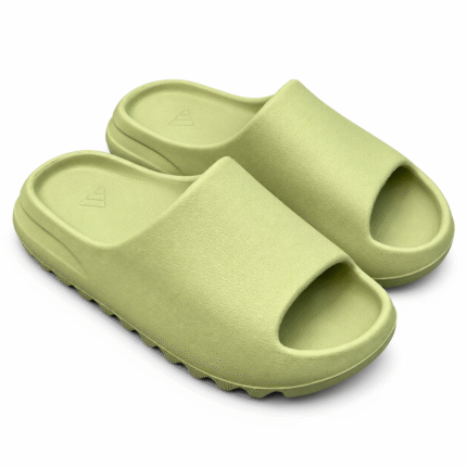 Yeezy Ys 01 light green slides – pair view