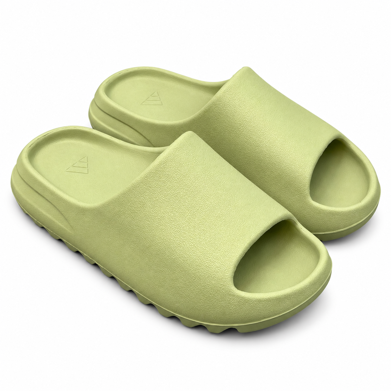 Yeezy Ys 01 Green Slides 1 Yeezy Ys 01 light green slides – pair view